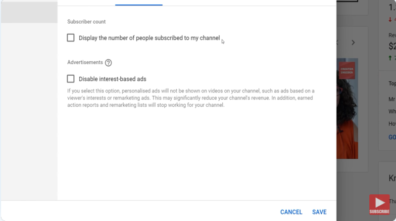 how to hide my subscribers on youtube