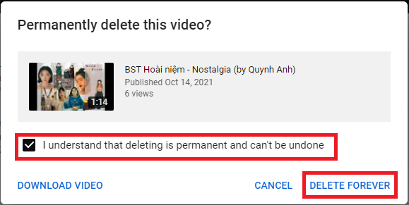 youtube how to delete videos