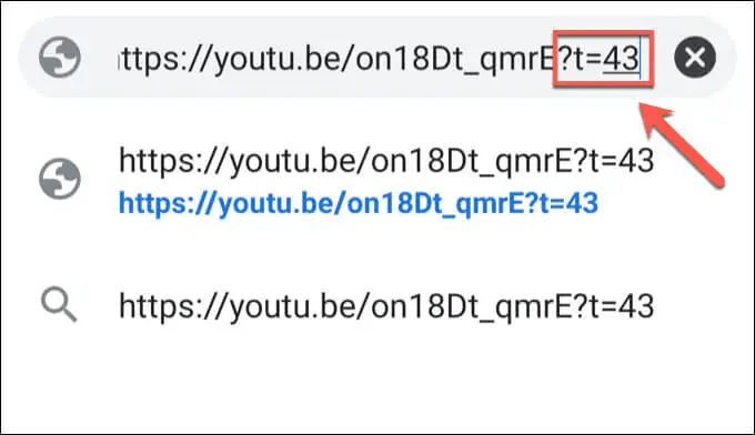 youtube link with timestamp