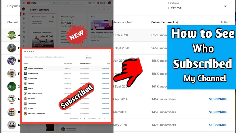 how to see who subscribed to you on youtube