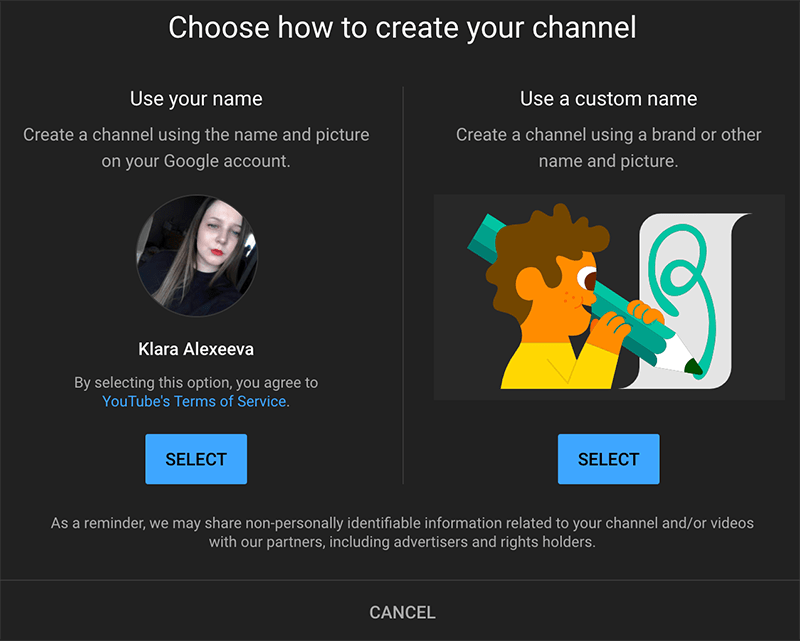 how to start a personal youtube channel